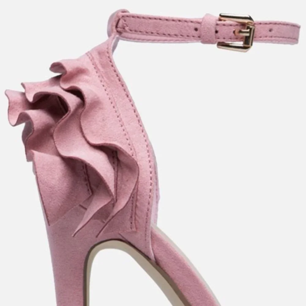 Heeled sandals soft pink color - Picture 4 of 5
